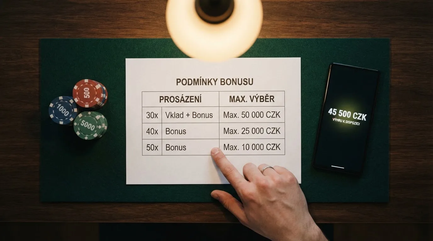 Srovnávací tabulka s logy deseti licencovaných českých kasin a čísly jejich bonusových nabídek