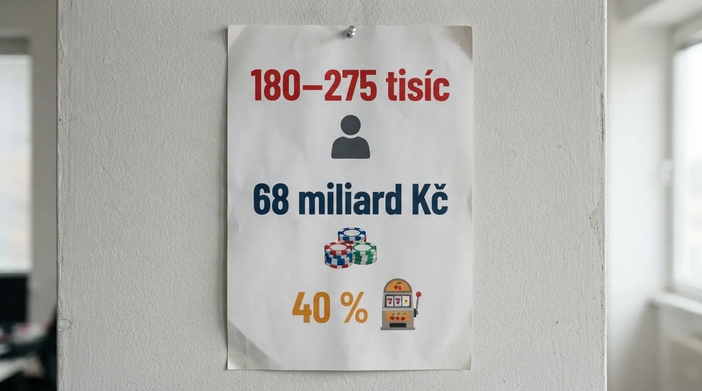 Infografika: 180–275 tisíc v riziku, 68 miliard prohráno, 40 % problémových hráčů na automatech